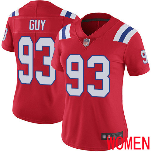 New England Patriots Football #93 Vapor Limited Red Women Lawrence Guy Alternate NFL Jersey